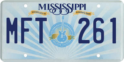 MS license plate MFT261