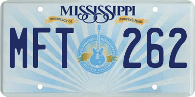 MS license plate MFT262
