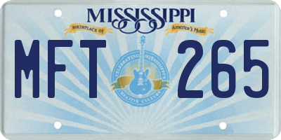 MS license plate MFT265