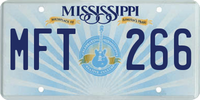 MS license plate MFT266