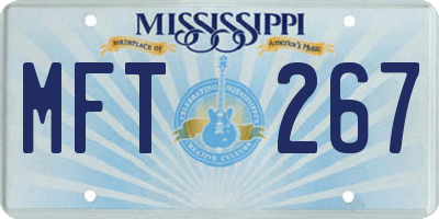 MS license plate MFT267