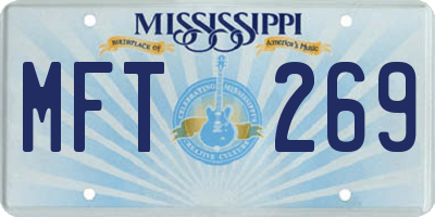 MS license plate MFT269