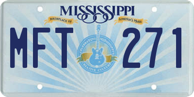 MS license plate MFT271