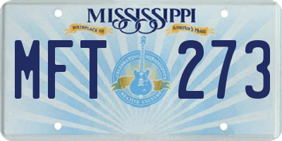 MS license plate MFT273