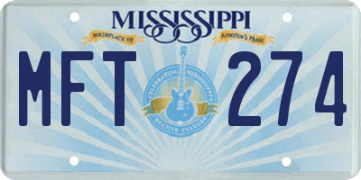 MS license plate MFT274