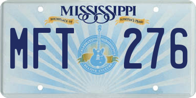 MS license plate MFT276