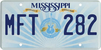 MS license plate MFT282