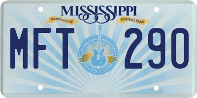 MS license plate MFT290