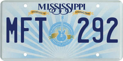 MS license plate MFT292