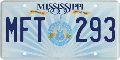 MS license plate MFT293