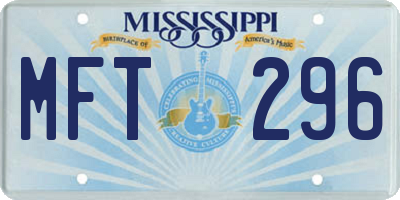 MS license plate MFT296