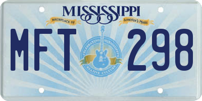 MS license plate MFT298