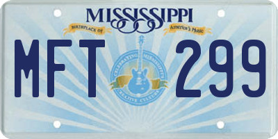 MS license plate MFT299