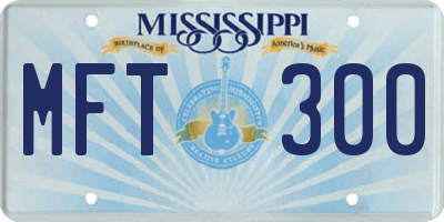 MS license plate MFT300