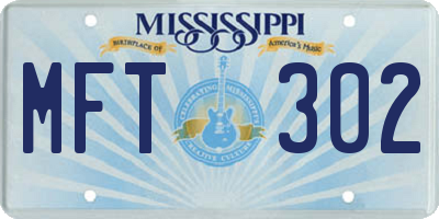 MS license plate MFT302