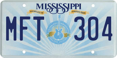 MS license plate MFT304