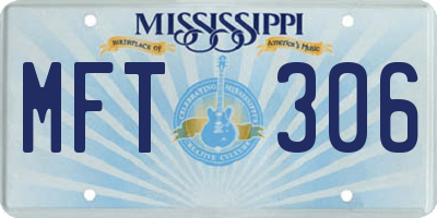 MS license plate MFT306