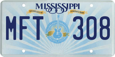 MS license plate MFT308