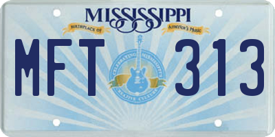 MS license plate MFT313