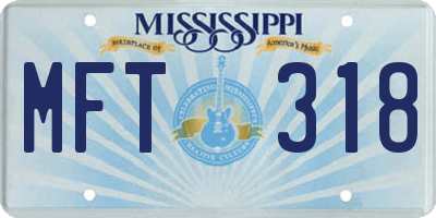 MS license plate MFT318