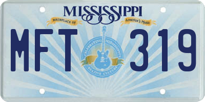 MS license plate MFT319