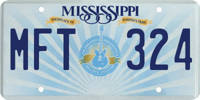 MS license plate MFT324