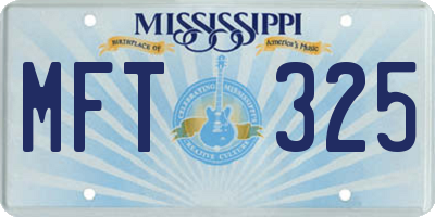 MS license plate MFT325