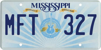 MS license plate MFT327