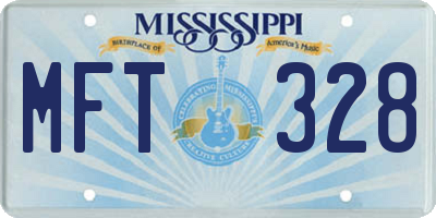 MS license plate MFT328