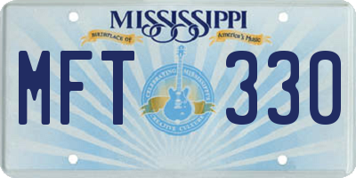 MS license plate MFT330