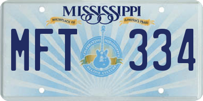 MS license plate MFT334