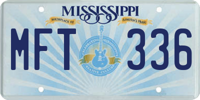 MS license plate MFT336
