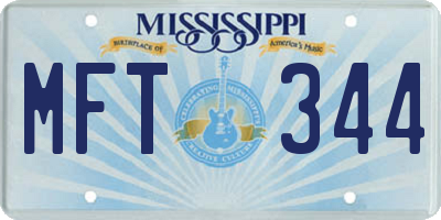 MS license plate MFT344