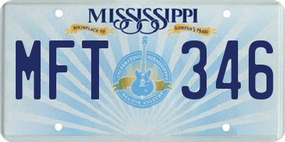 MS license plate MFT346