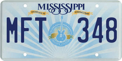 MS license plate MFT348