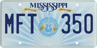 MS license plate MFT350