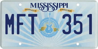 MS license plate MFT351