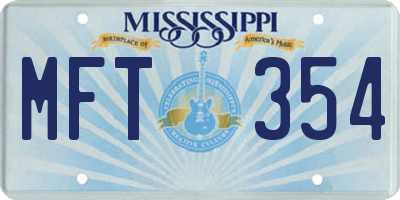 MS license plate MFT354