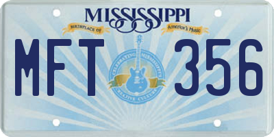 MS license plate MFT356