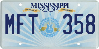 MS license plate MFT358