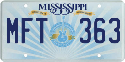 MS license plate MFT363
