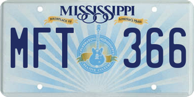 MS license plate MFT366