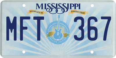 MS license plate MFT367