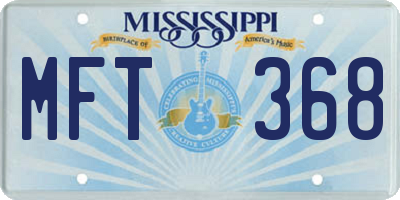 MS license plate MFT368