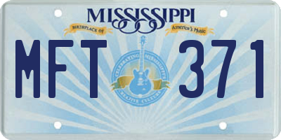 MS license plate MFT371