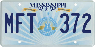 MS license plate MFT372