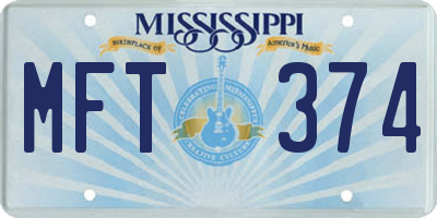 MS license plate MFT374