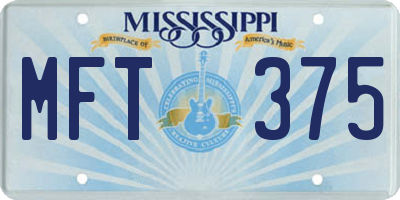 MS license plate MFT375