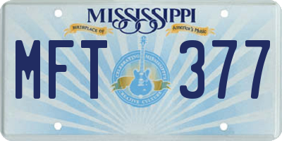 MS license plate MFT377