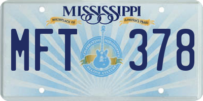 MS license plate MFT378